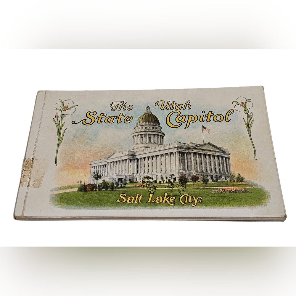 Vtg Utah State Capitol Salt Lake City Postcard Booklet 12 Cards CT Art-Colortone